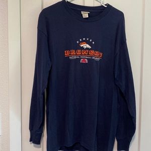 Vintage Y2K 2000s 2001 Denver Broncos NFL Football Graphic Long Sleeve Shirt L